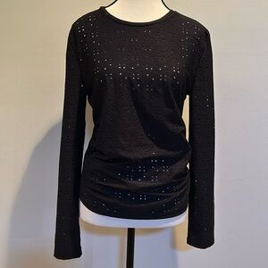 Zara Round Neck Long sleeve Top w Holes